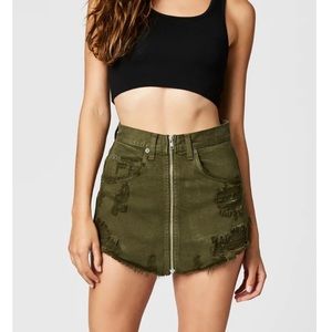 Carmar Olive Beatrice Zip Front Skirt